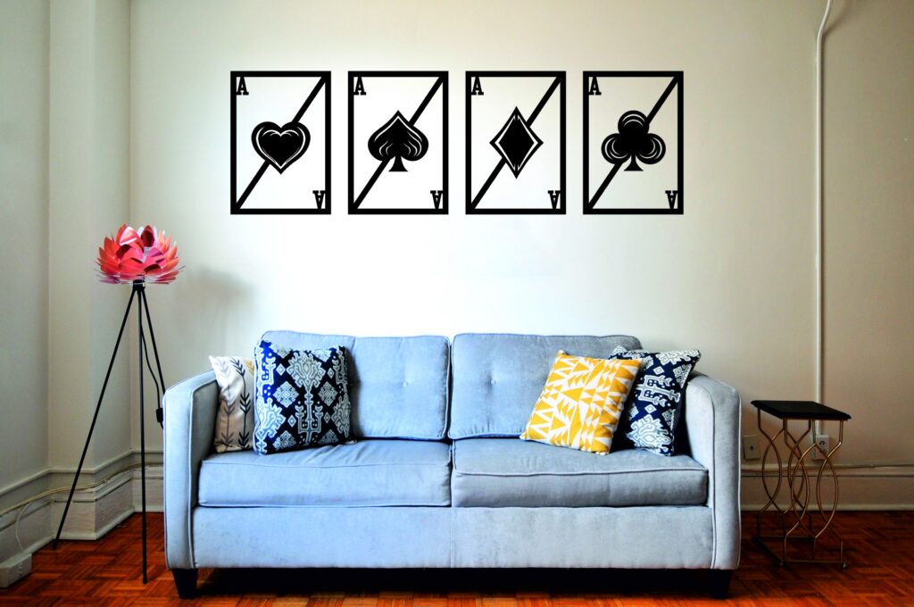 FONDO2 Set Ases de Baraja – 4 piezas, 120 × 40 cm